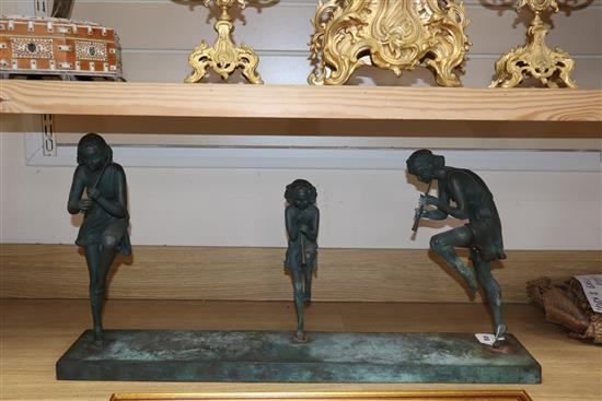 A Sussé bronze of The Three Graces, signed Matto, length 77.5cm